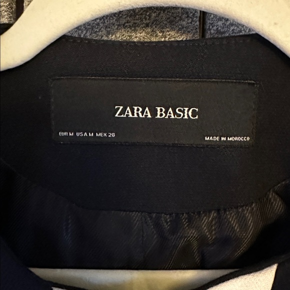 Zara Navy and White Long Blazer Jacket - Picture 2 of 5